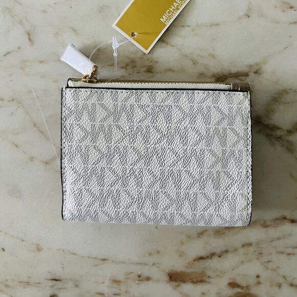 MICHAEL KORS Jet Set Truffle Logo Leather Medium Tri-Fold Card Wallet - Picture 4 of 8